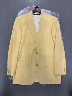 VTG Brooks Brothers Pale Yellow Men's Blazer 41L - Made in USA
